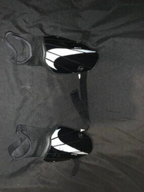 Sleek Black & White Soccer Shin Guards — Lightweight Leg Protection